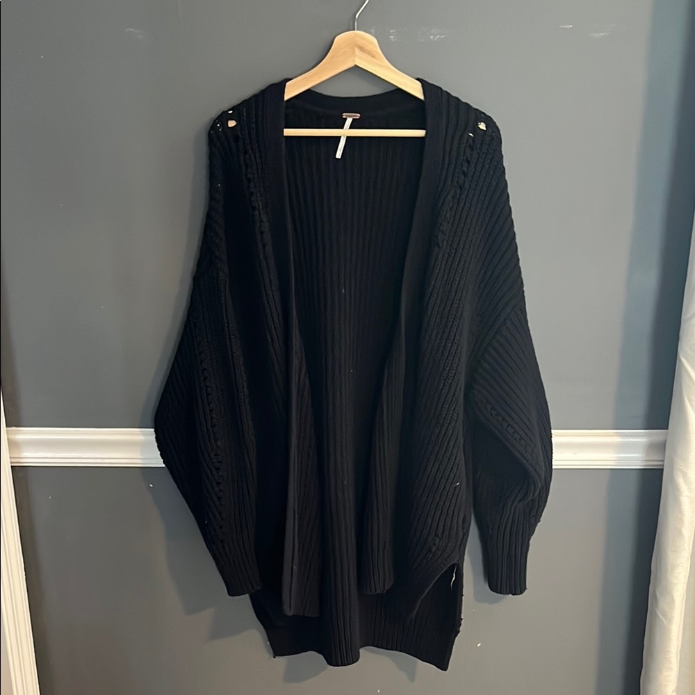 Free People Black Ribbed Women's Sweater